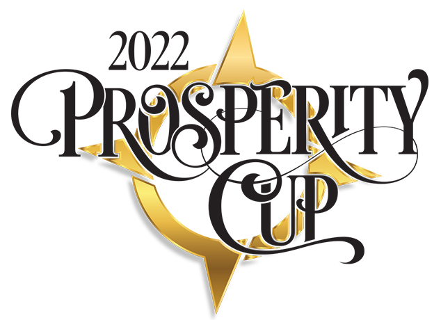 Logo for 2022 Prosperity Cup. It is a gold compass rose with 2022 Prosperity Cup overlaid.