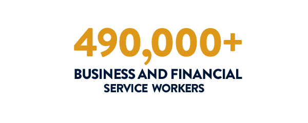 490,000+ business and financial services workers
