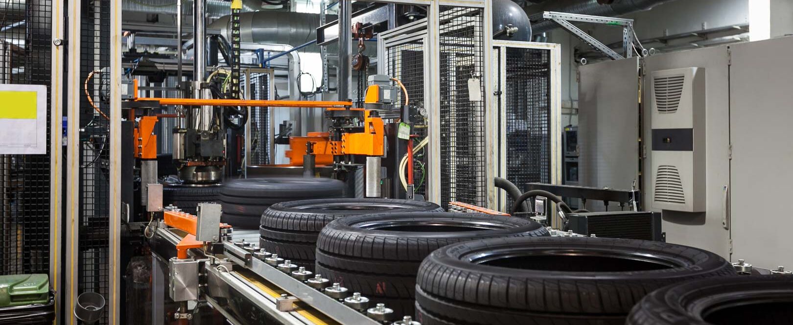 Tires on the production line