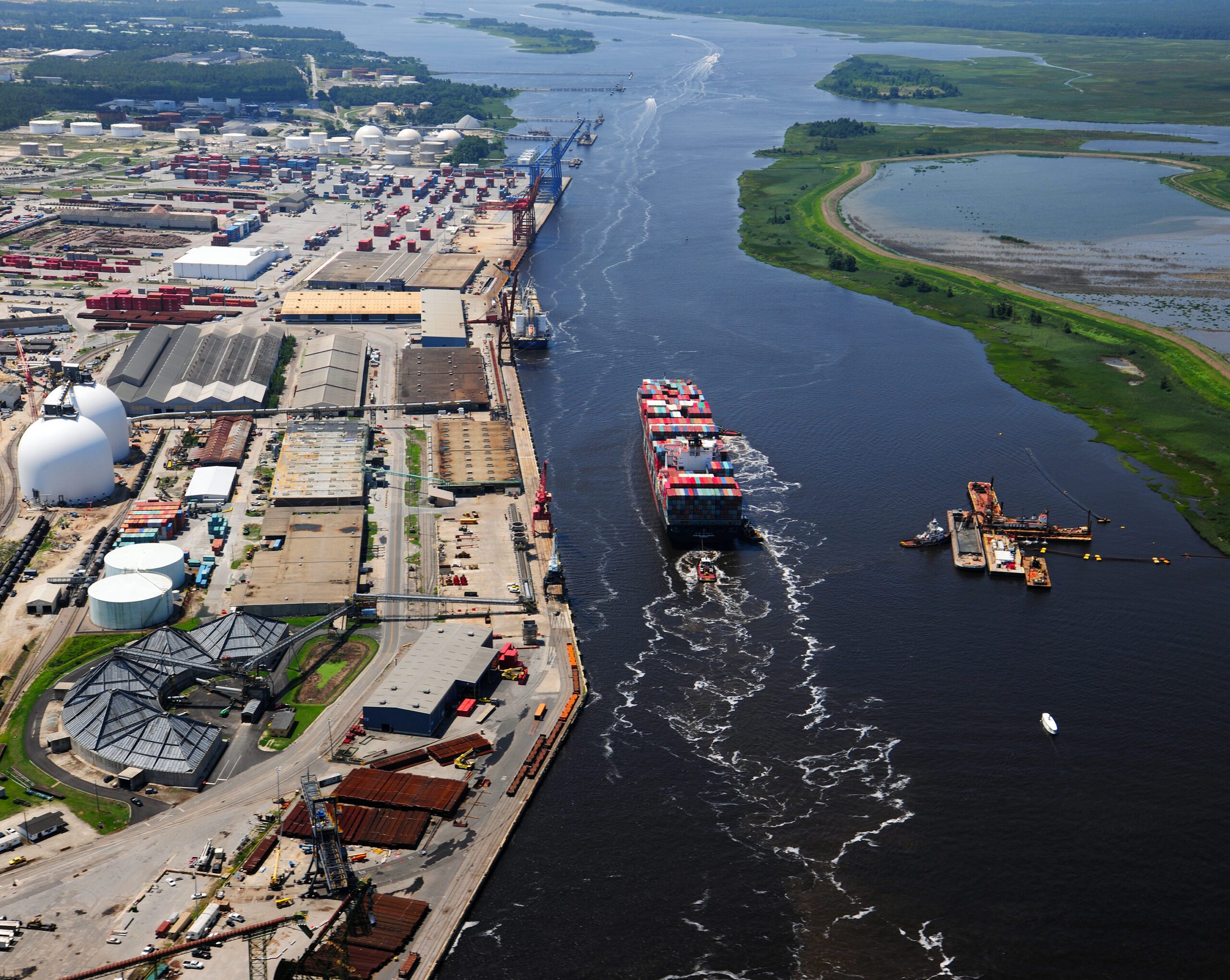 aerial view of the port of wilmington