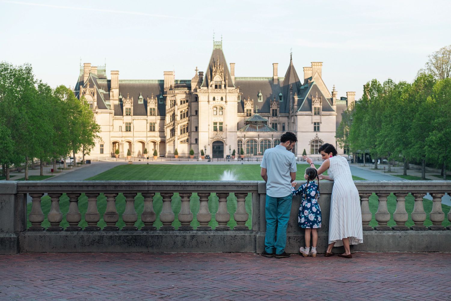 family looking at the biltmore estate in asheville