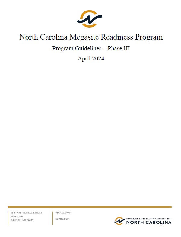 Megasite Readiness Program Guidelines for Site Development