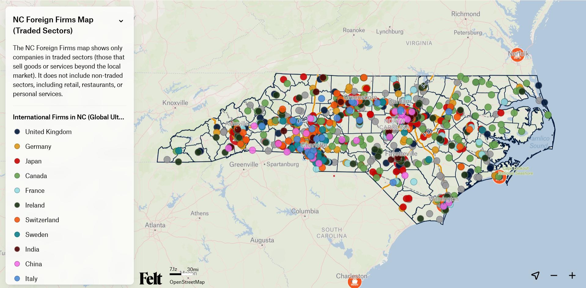 Foreign Firms in North Carolina