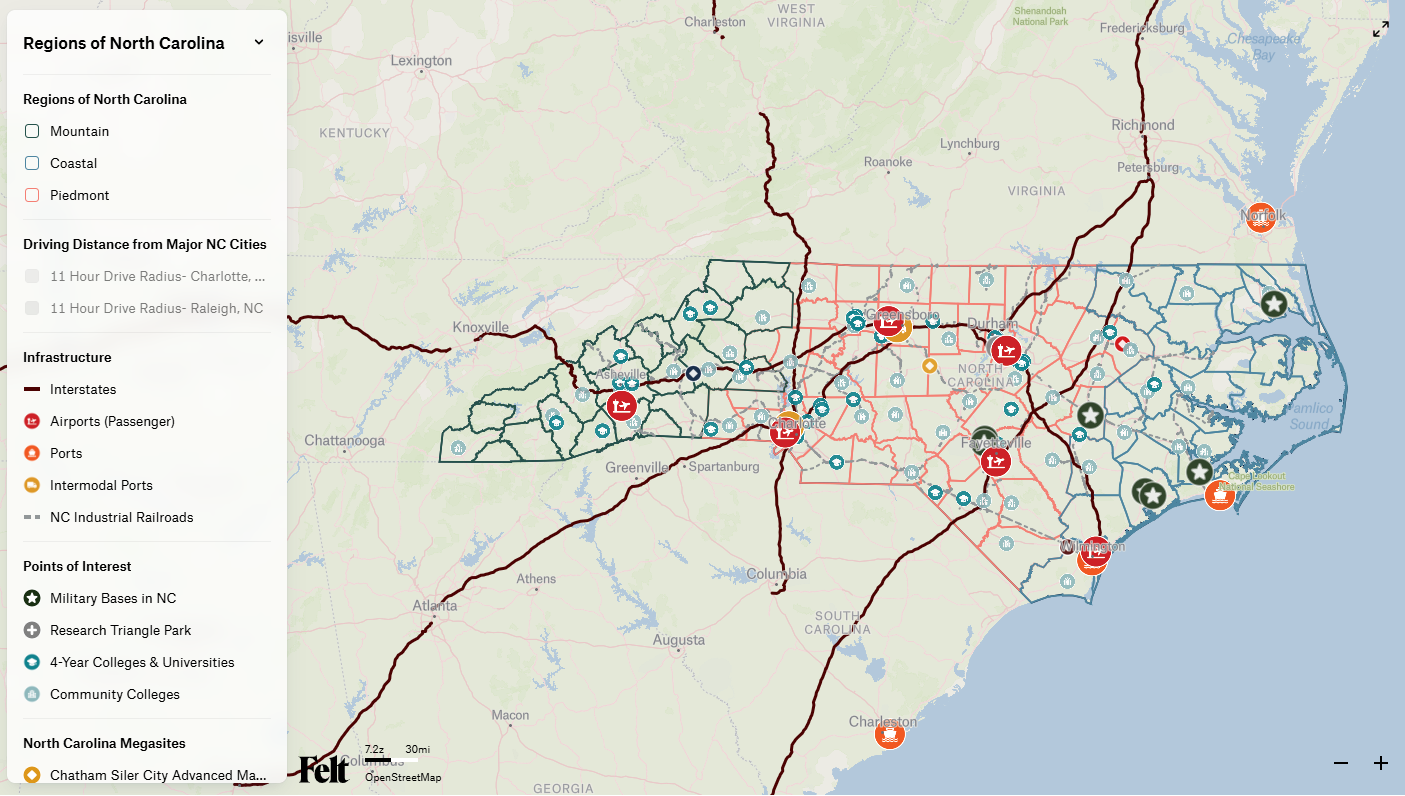 Regions of North Carolina