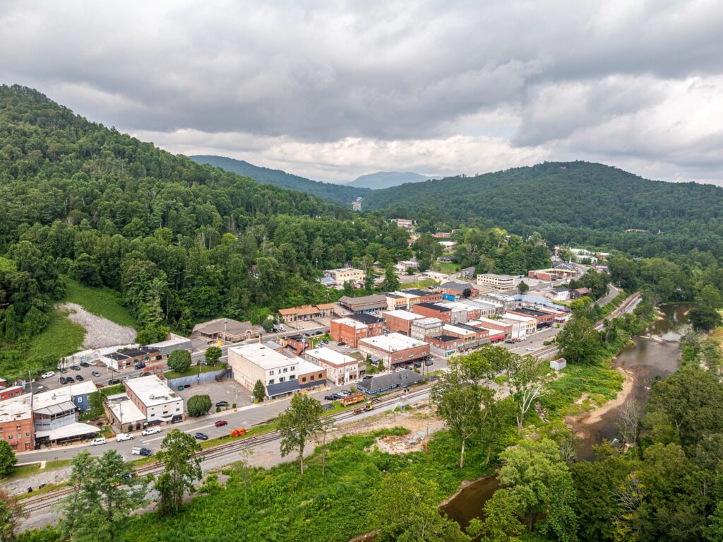 aerial view of Spruce Pine, North Carolina