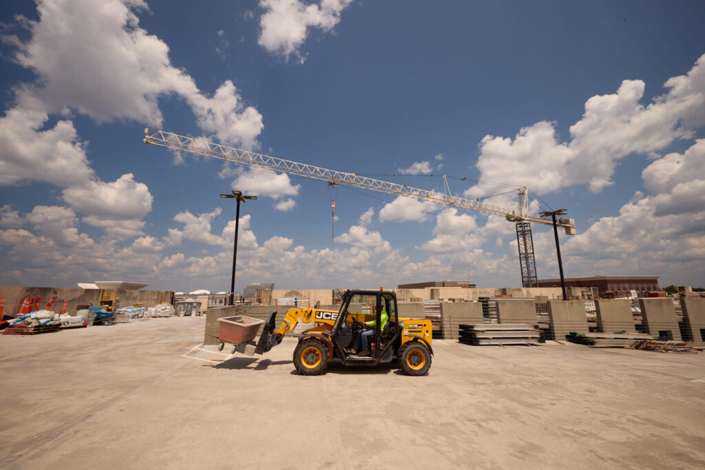 forklift at construction site in wilmington, nc
