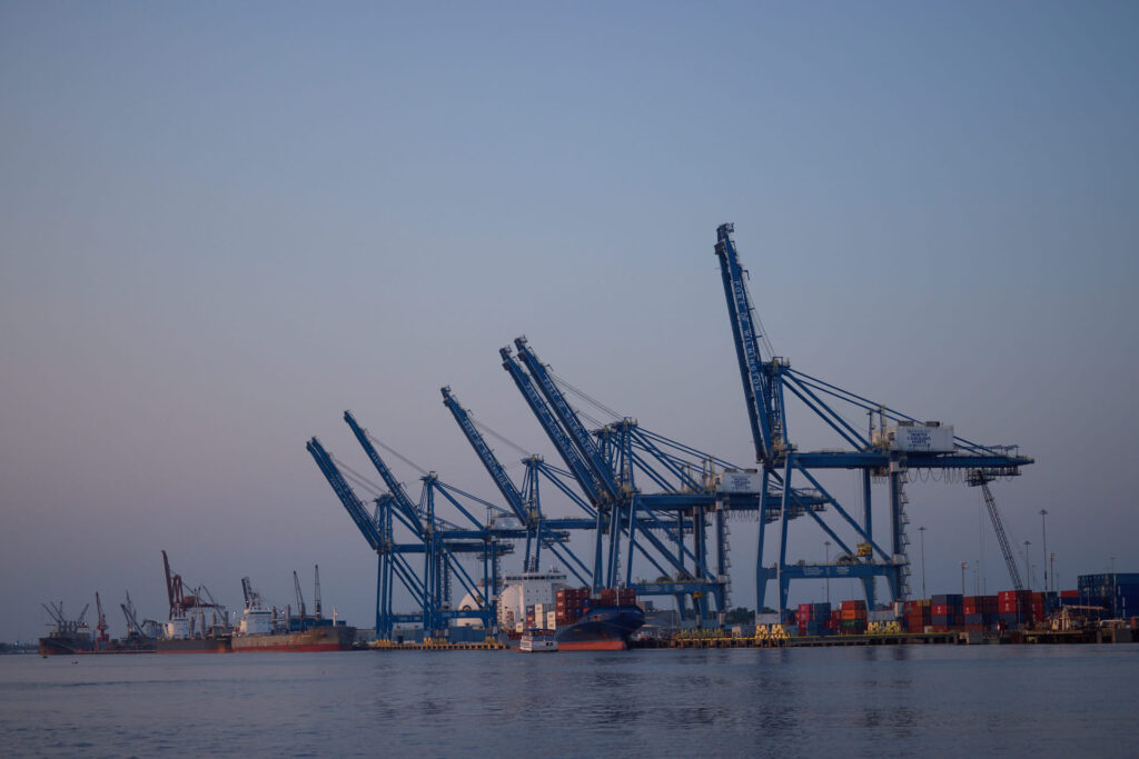 port of wilmington at dusk