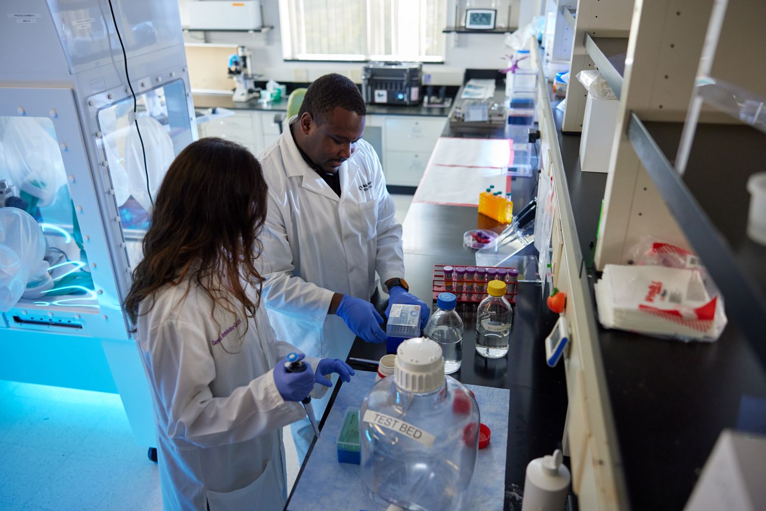 Lab workers