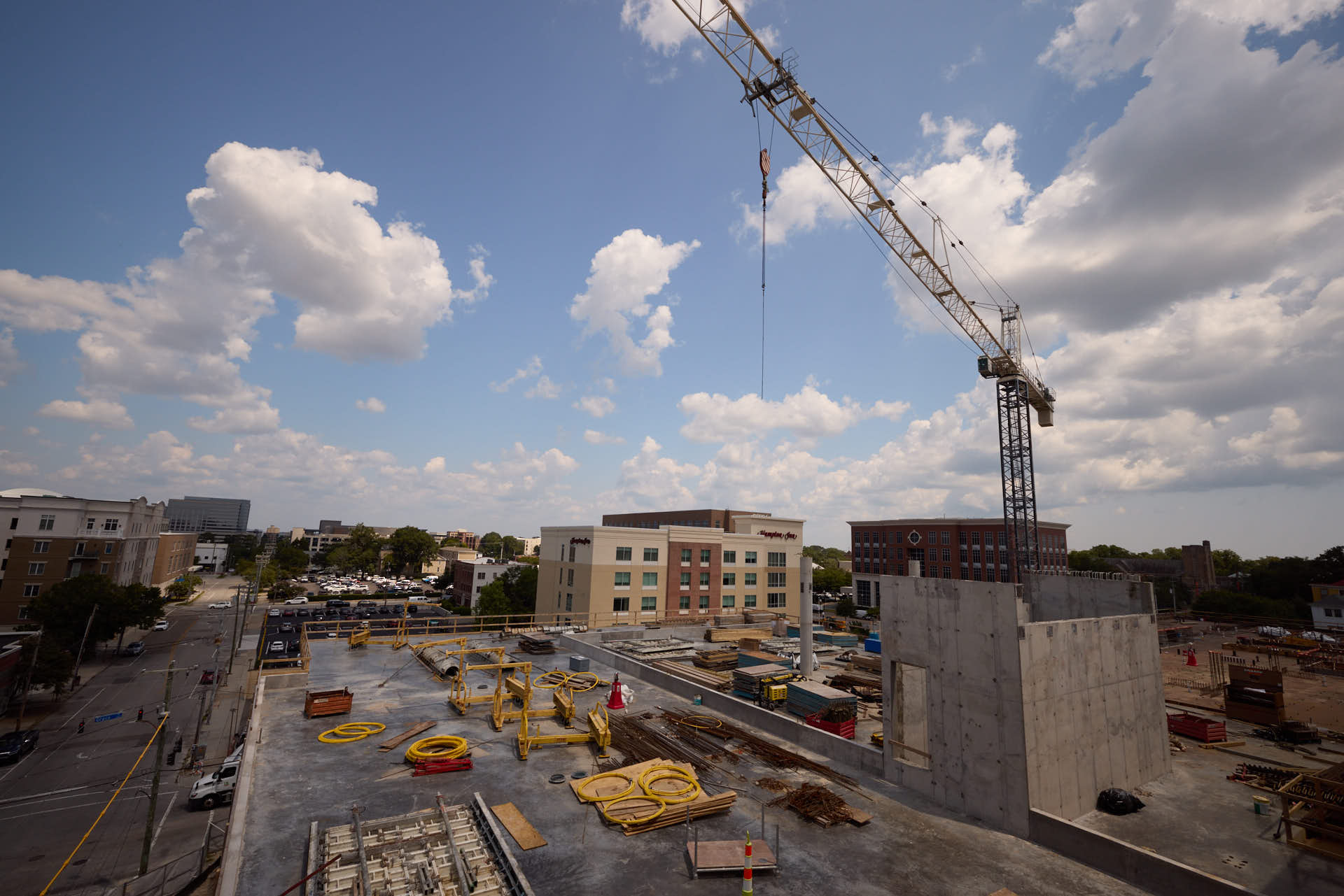 construction shot in downtown wilmington