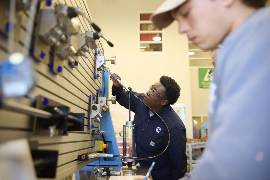 Student training in industrial systems class
